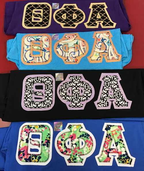 Bella Sorority Letter Shirts - Sew On Letters - Custom Greek Apparel -  DesignerGreek
